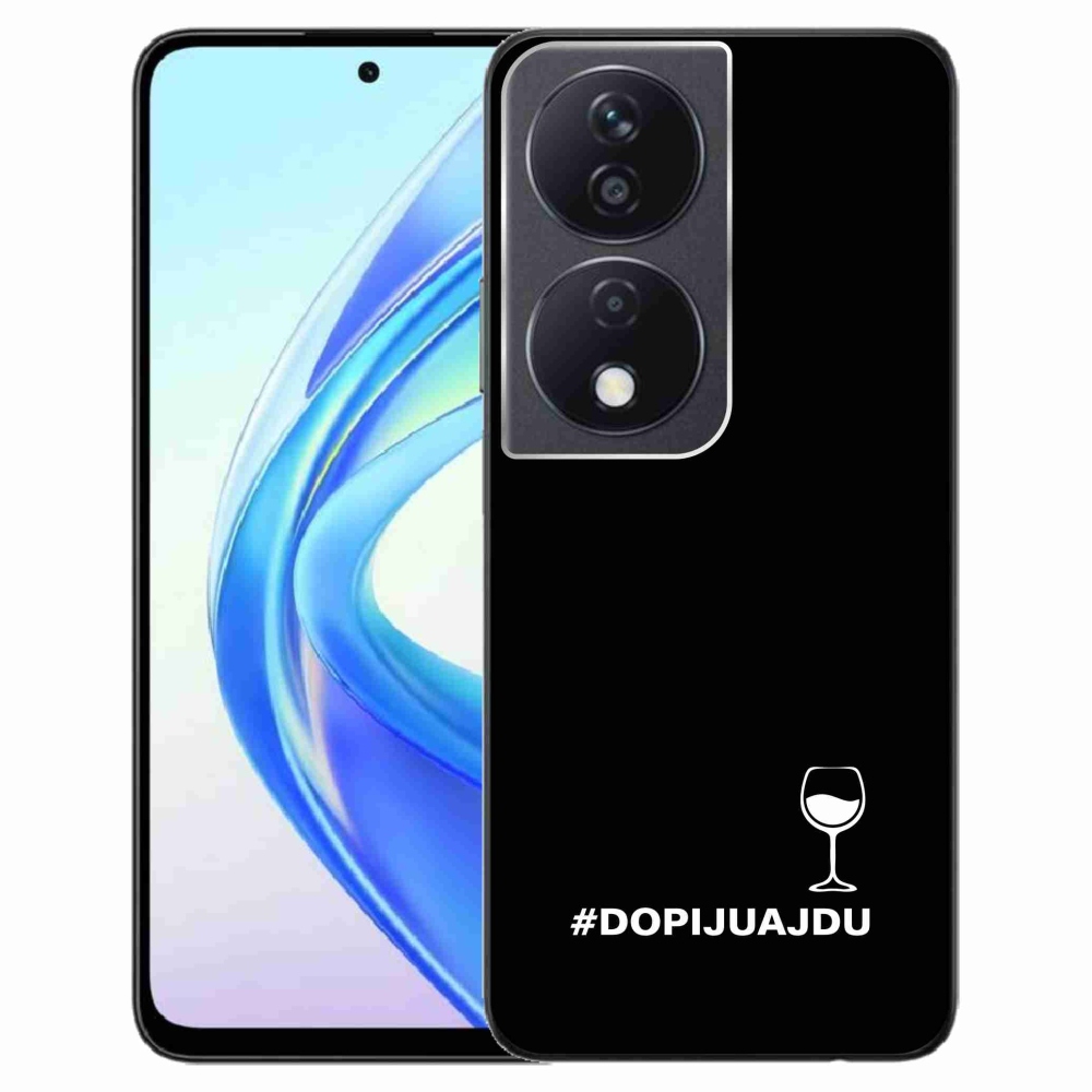 Gélový kryt mmCase na Honor X7b/Honor 90 Smart - vínny motív čierne pozadie