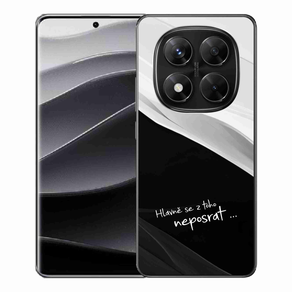 Gelový kryt mmCase na Xiaomi Redmi Note 14 Pro 5G/Poco X7 5G - vtipný text 13 čiernobiele pozadie