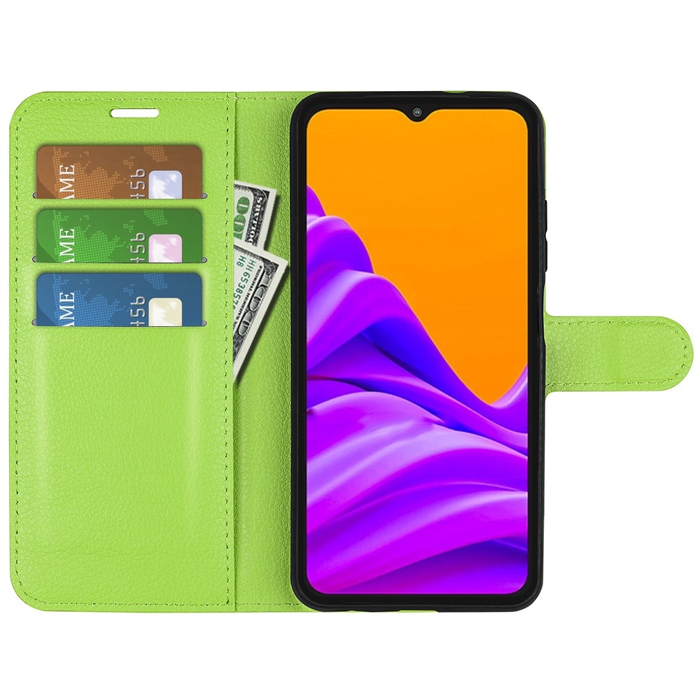 Litchi knižkové púzdro na Samsung Galaxy Xcover 7 Pro - zelené