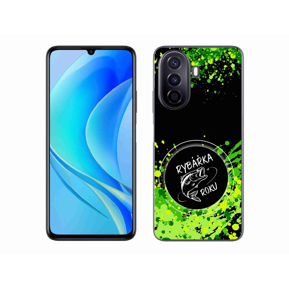 Gélový kryt mmCase na Huawei Nova Y70 - rybárka roku čierne pozadie