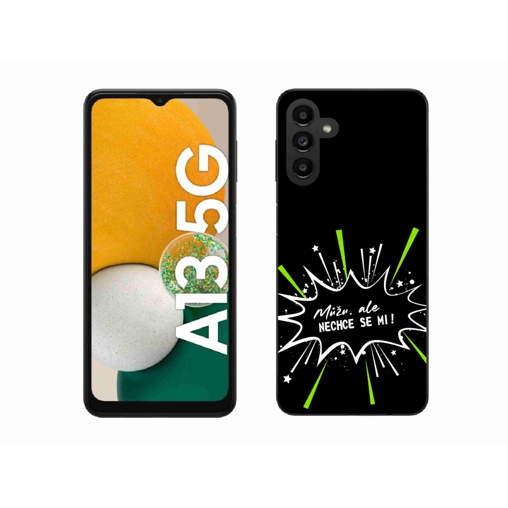 Gélový kryt mmCase na Samsung Galaxy A13 5G - vtipný text 11 čierne pozadie