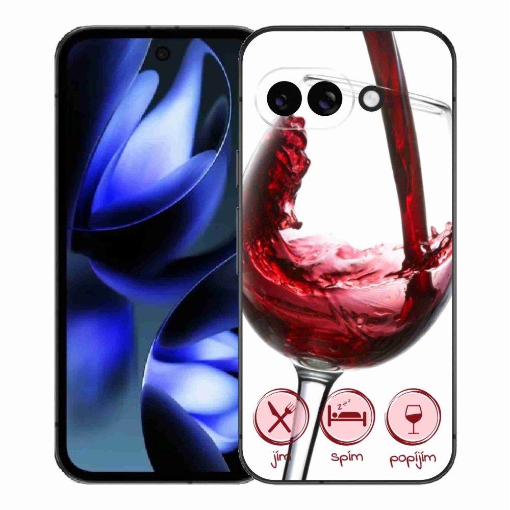 Gélový kryt mmCase na Google Pixel 9a - pohár vína červené