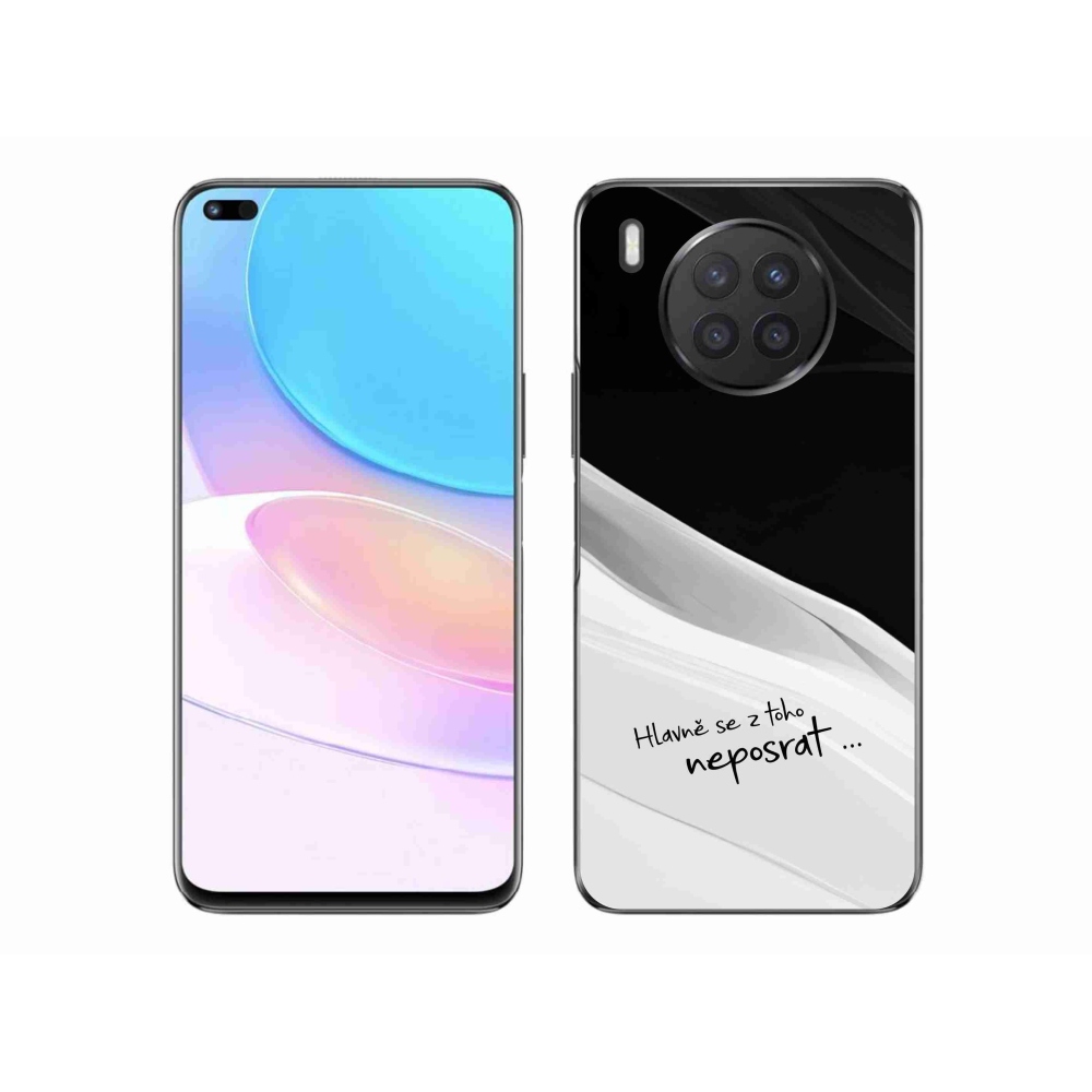 Gélový kryt mmCase na Huawei Nova 8i - vtipný text 13 bieločierne pozadie