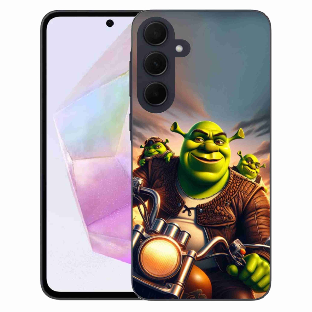 Gélový kryt mmCase na Samsung Galaxy A35 5G - shrek na motorke