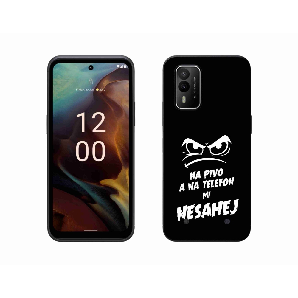 Gélový kryt mmCase na Nokia XR21 - pivný motív 2 čierne pozadie
