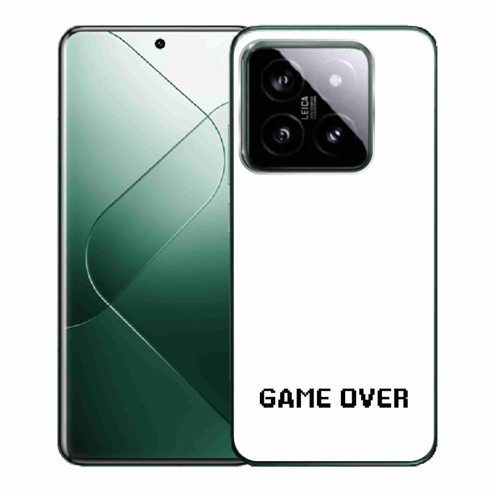 Gélový kryt mmCase na Xiaomi 14 - game over biele pozadie