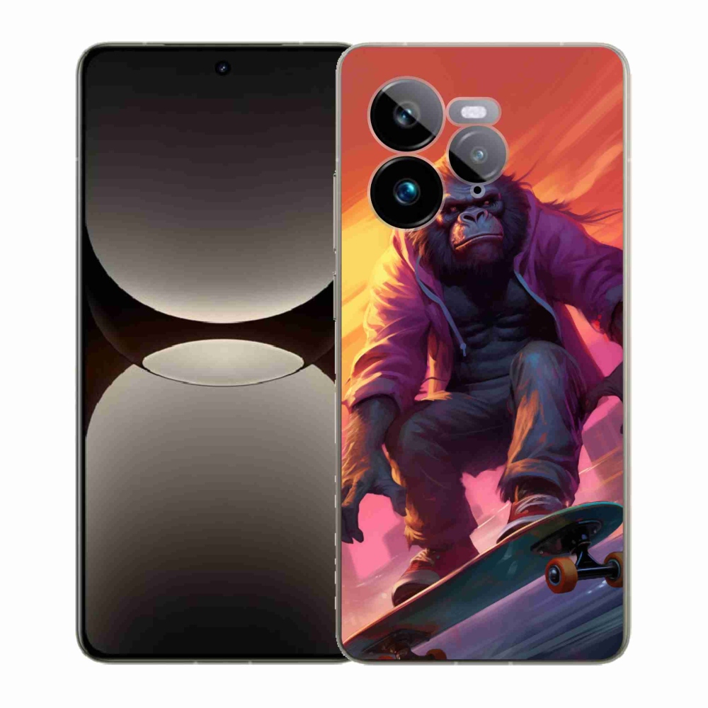 Gélový kryt mmCase na Realme GT 7 Pro 5G - gorila na skateboarde