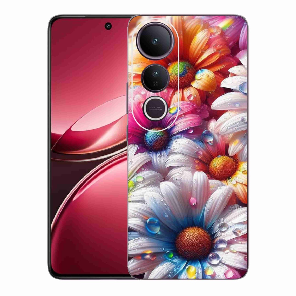 Gélový kryt mmCase na Vivo V50 Lite 4G/5G - farebné margaréty