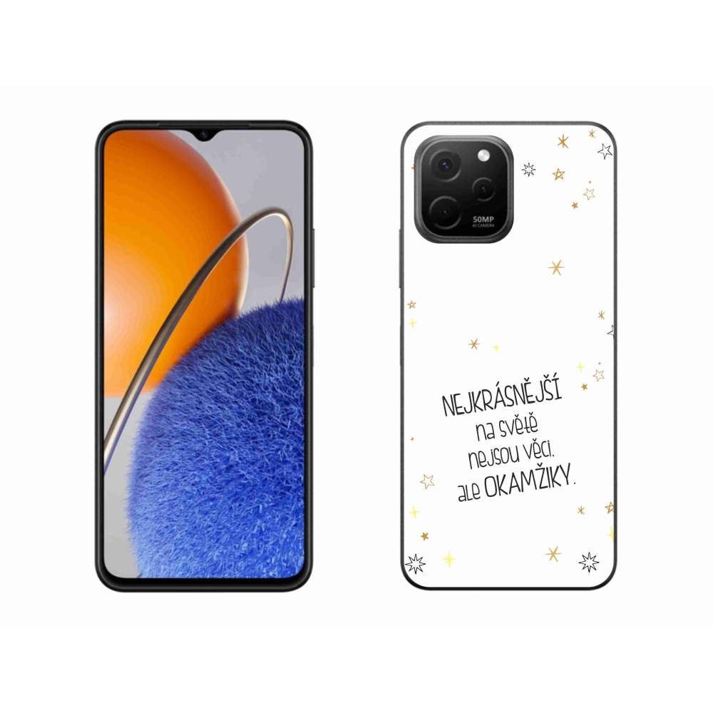 Gélový kryt mmCase na Huawei Nova Y61 - citát 4 biele pozadie