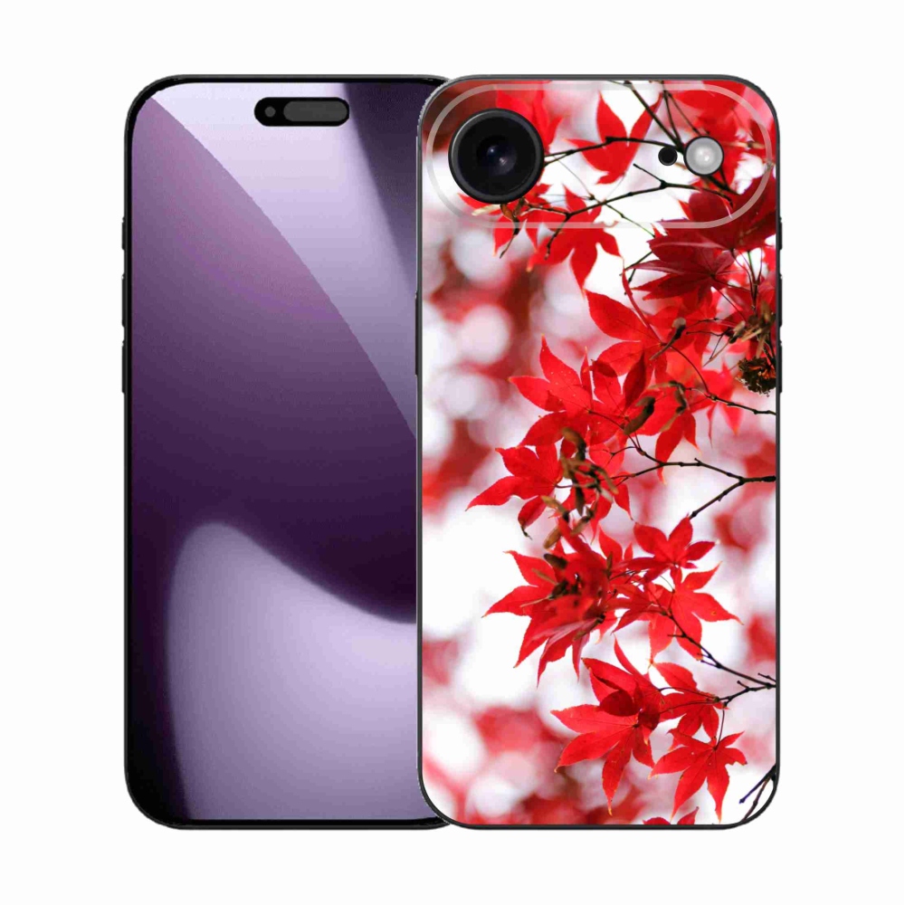 Gélový kryt mmCase na iPhone 17 Air - červené listy