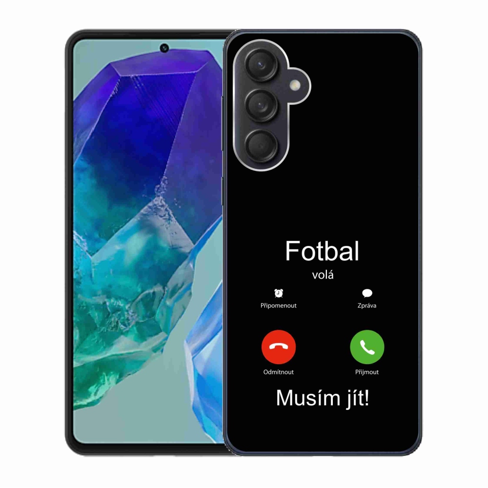 Gélový kryt mmCase na Samsung Galaxy M55 5G - futbal volá čierne pozadie