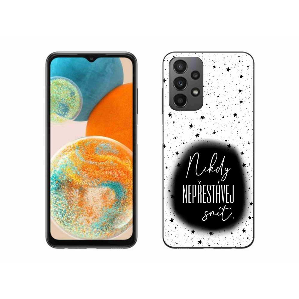 Gélový kryt mmCase na Samsung Galaxy A23 4G/5G - citát 1 čiernobiele pozadie
