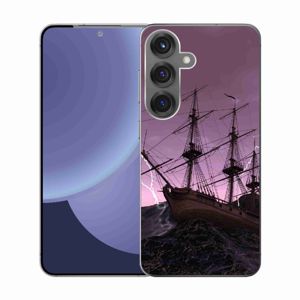 Gélový kryt mmCase na Samsung Galaxy S25 - loď v búrke