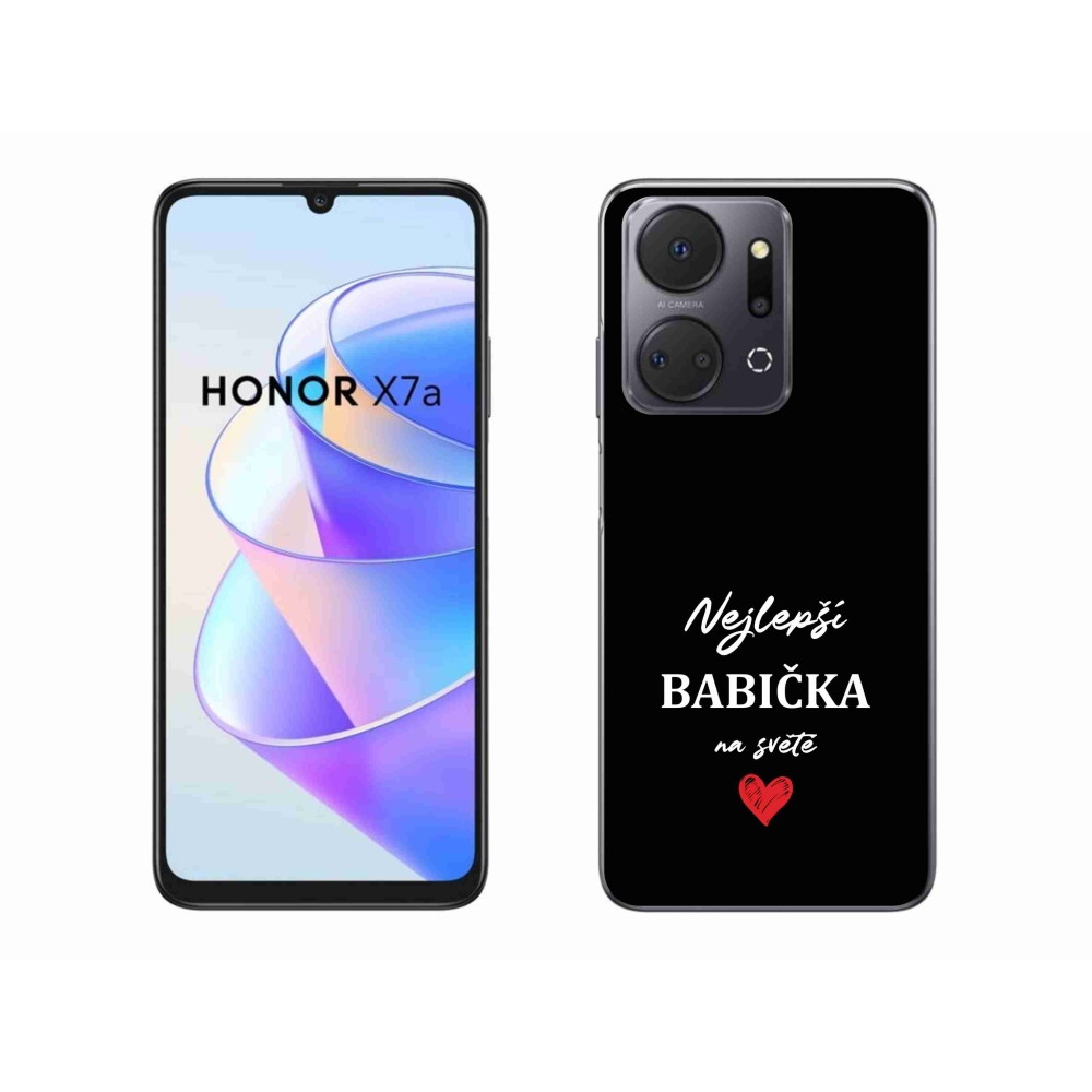 Gélový kryt mmCase na Honor X7a - najlepšia babička 1 čierne pozadie