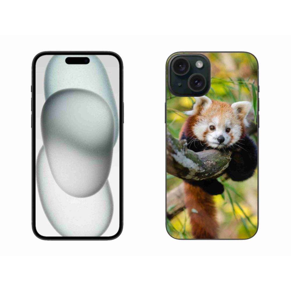 Gélový kryt mmCase na iPhone 15 Plus - panda červená