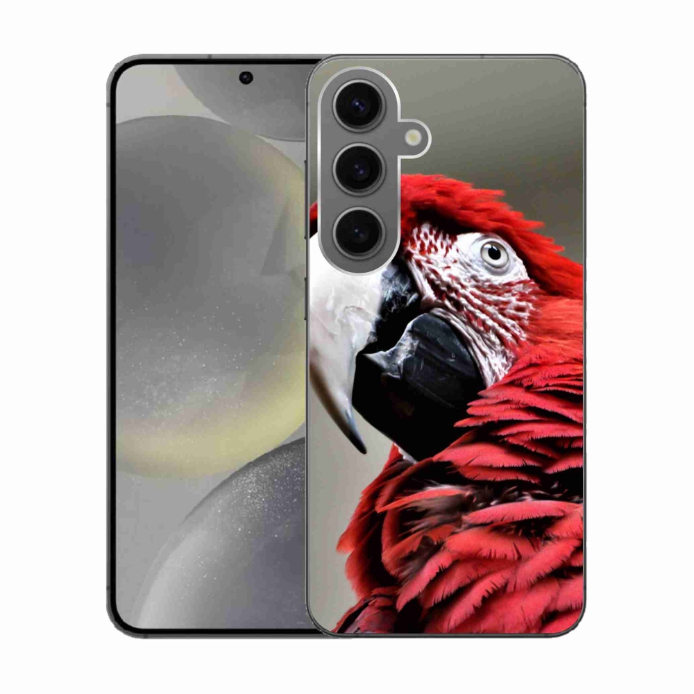 Gélový obal mmCase na Samsung Galaxy S24 - papagáj ara červený