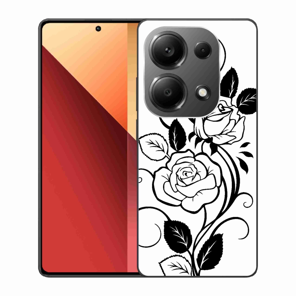 Gélový kryt mmCase na Xiaomi Redmi Note 13 Pro 4G/Poco M6 Pro - čiernobiela ruža