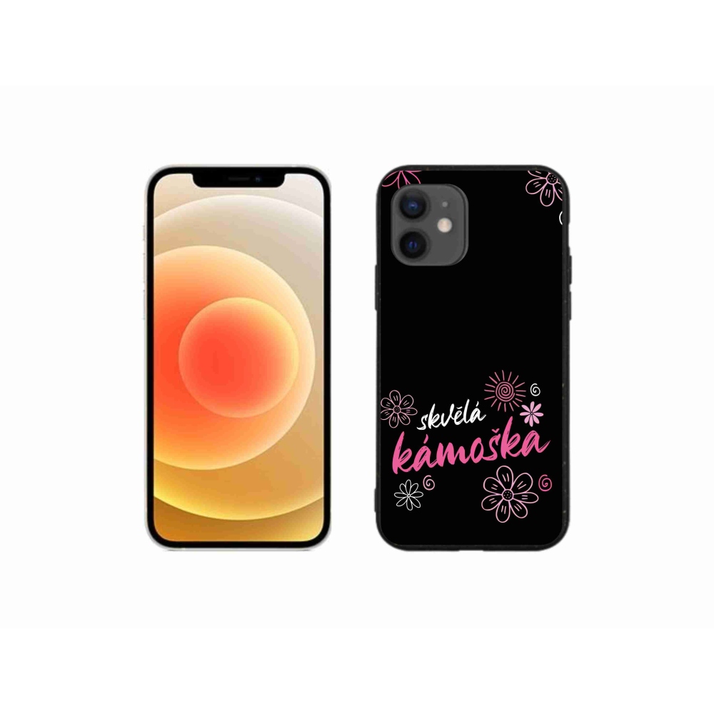 Gélový kryt mmCase na iPhone 12 mini - skvelá kamoška čierne pozadie