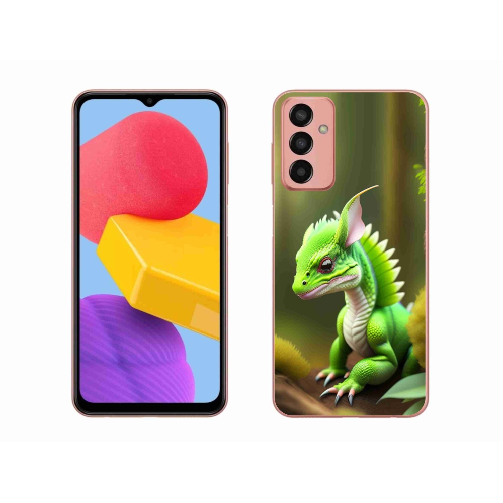 Gélový kryt mmCase na Samsung Galaxy M13 - zelený dráčik