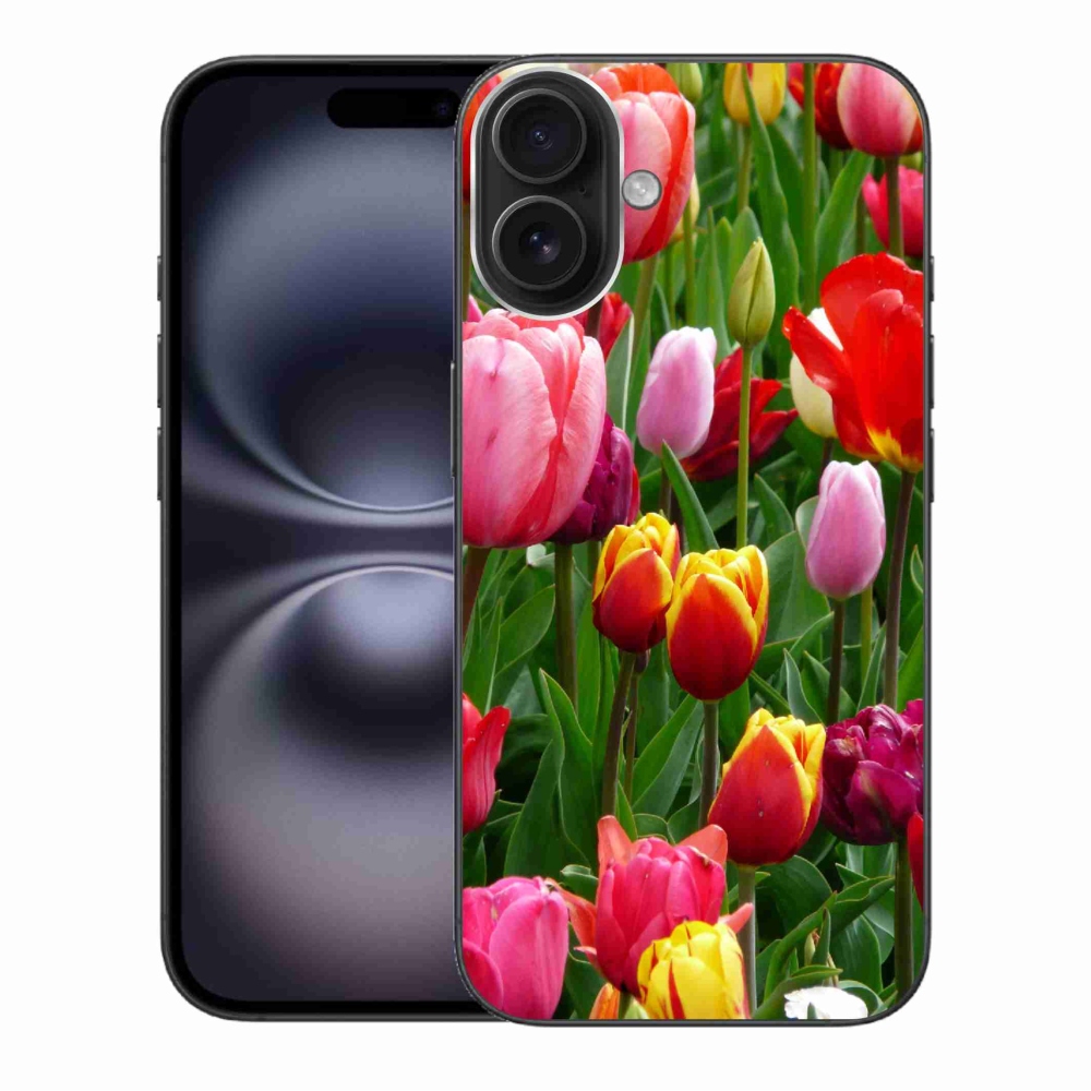 Gélový kryt mmCase na iPhone 16 Plus - tulipány