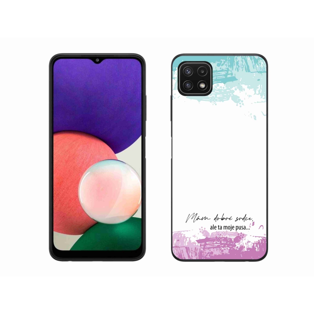 Gélový kryt mmCase na Samsung Galaxy A22 5G - vtipný text 3 biele pozadie