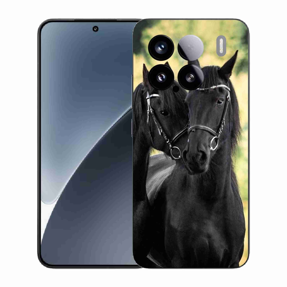Gélový kryt mmCase na Xiaomi 15 - dva čierne kone