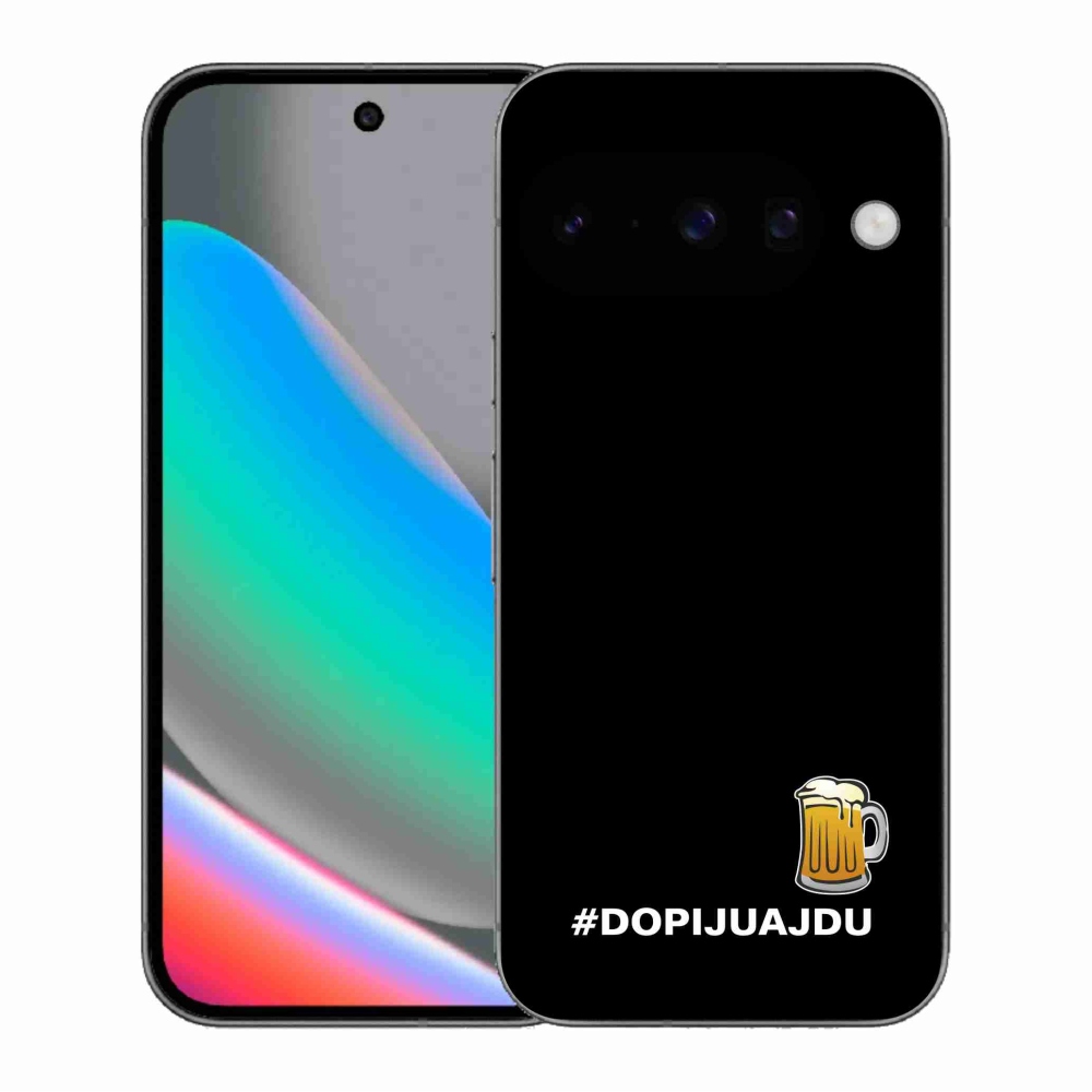 Gélový kryt mmCase na Google Pixel 10 - pivný motív 1 čierne pozadie
