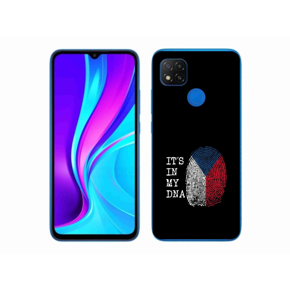 Gélový kryt mmCase na Xiaomi Redmi 9C - vlajka odtlačok prsta čierne pozadie