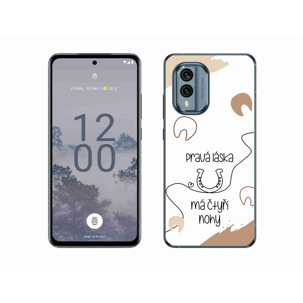 Gélový kryt mmCase na Nokia X30 5G - konský motív biele pozadie