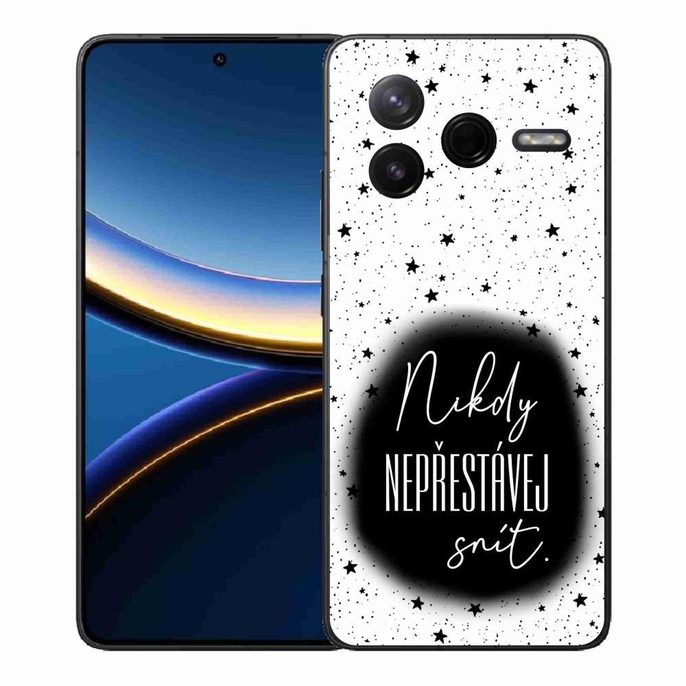 Gélový kryt mmCase na Xiaomi Poco F7 Pro - citát 1 čiernobiele pozadie