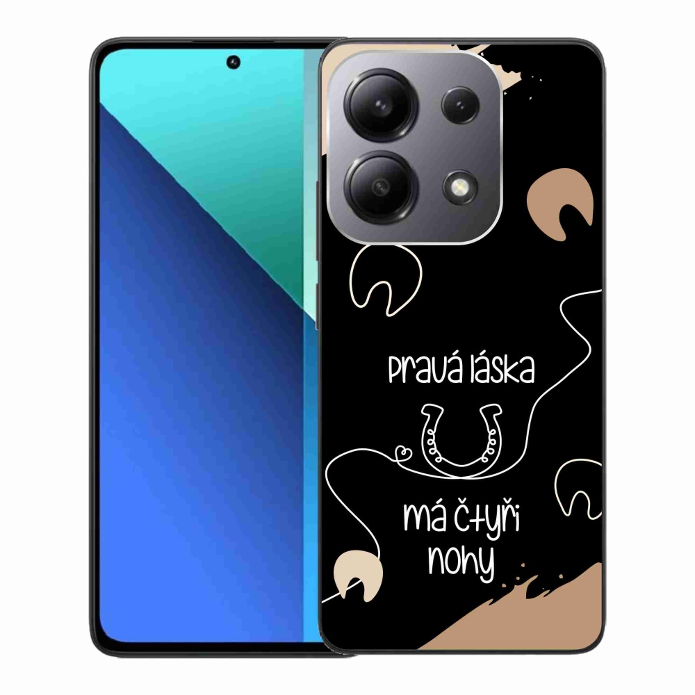 Gélový kryt mmCase na Xiaomi Redmi Note 13 - konský motív čierne pozadie