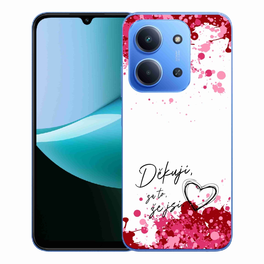 Gélový kryt mmCase na Xiaomi Redmi 15C 4G/5G (173mm) - zamilovaný text 2 biele pozadie