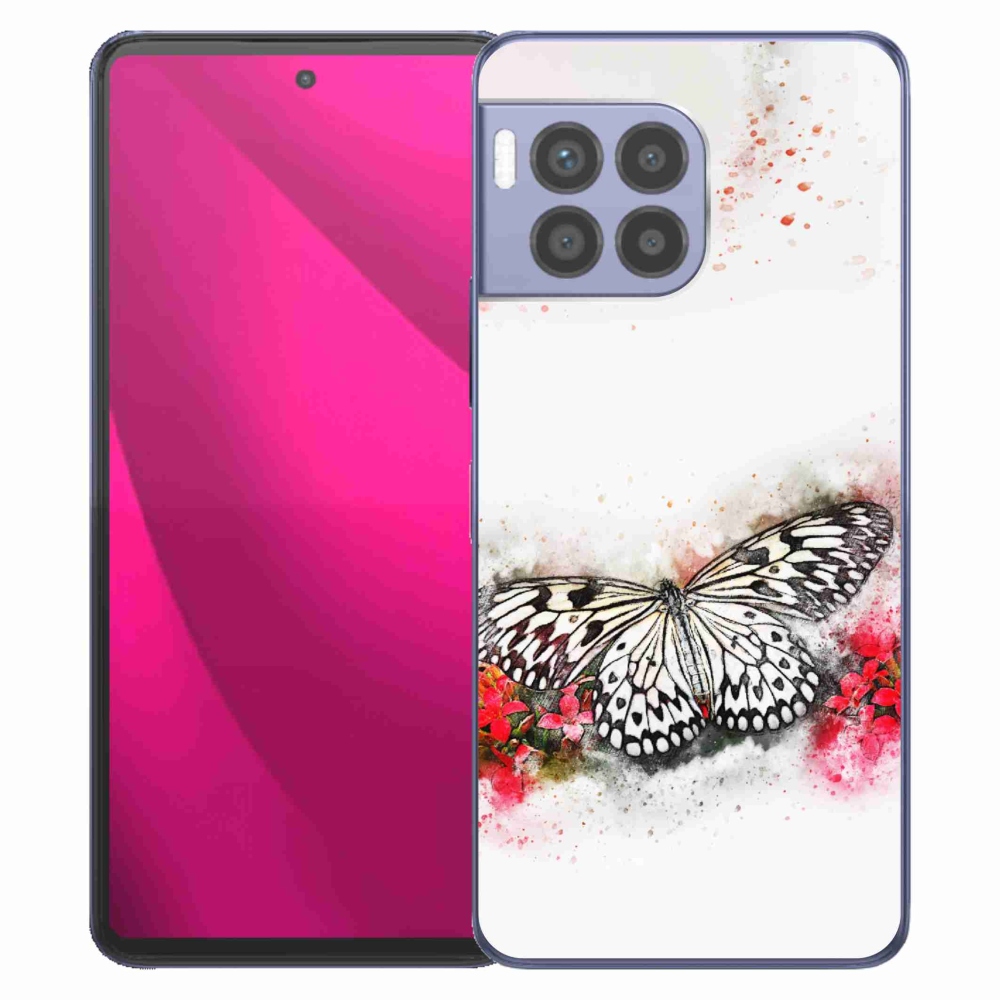 Gélový kryt mmCase na T-Mobile T Phone 2 Pro - čiernobiely motýľ