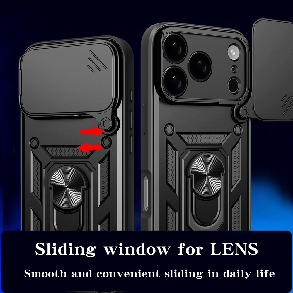 Ring odolný kryt na iPhone 17 Pro - čierny