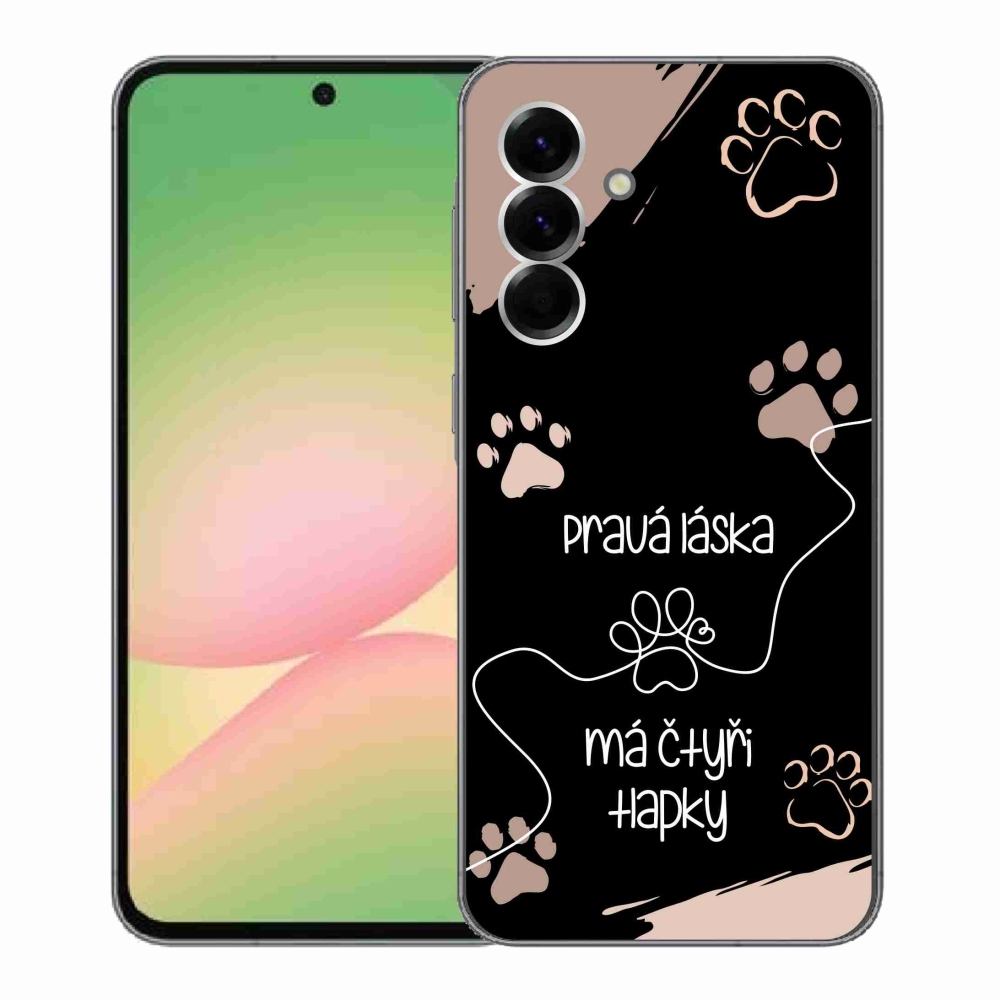 Gélový kryt mmCase na Samsung Galaxy A56 5G - psí motív 1 čierne pozadie