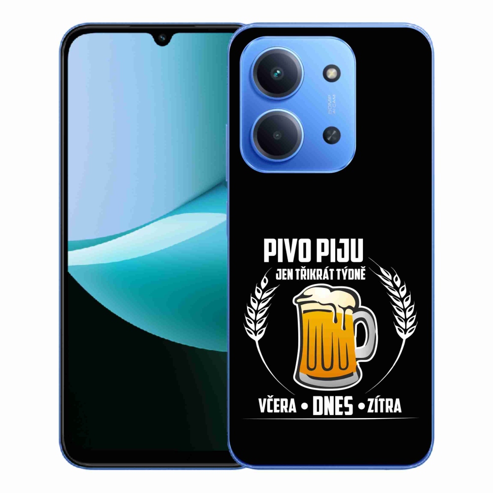 Gélový kryt mmCase na Xiaomi Redmi 15C 4G/5G (173mm) - pivný motív čierne pozadie