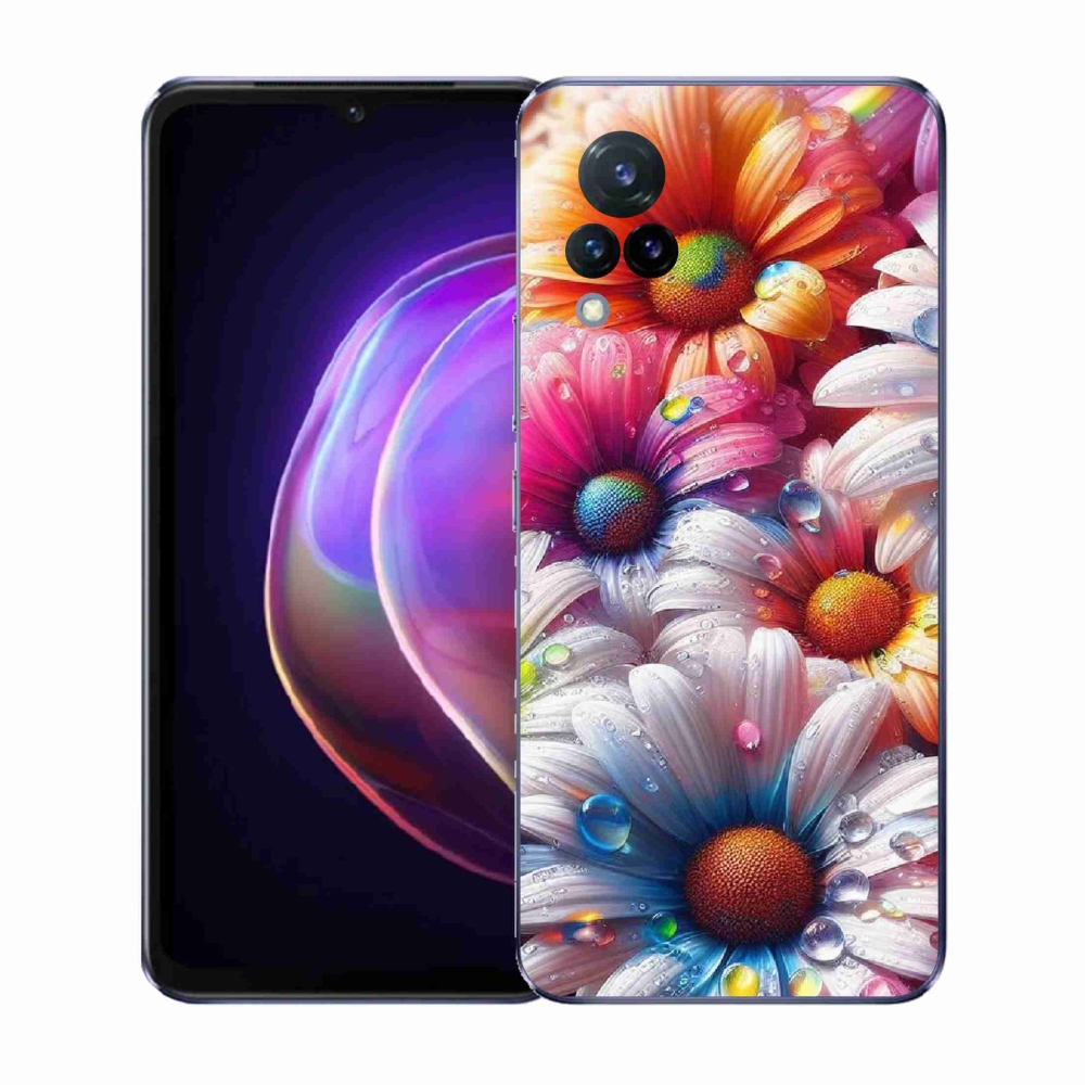 Gélový kryt mmCase na Vivo V21 4G/5G - farebné margaréty