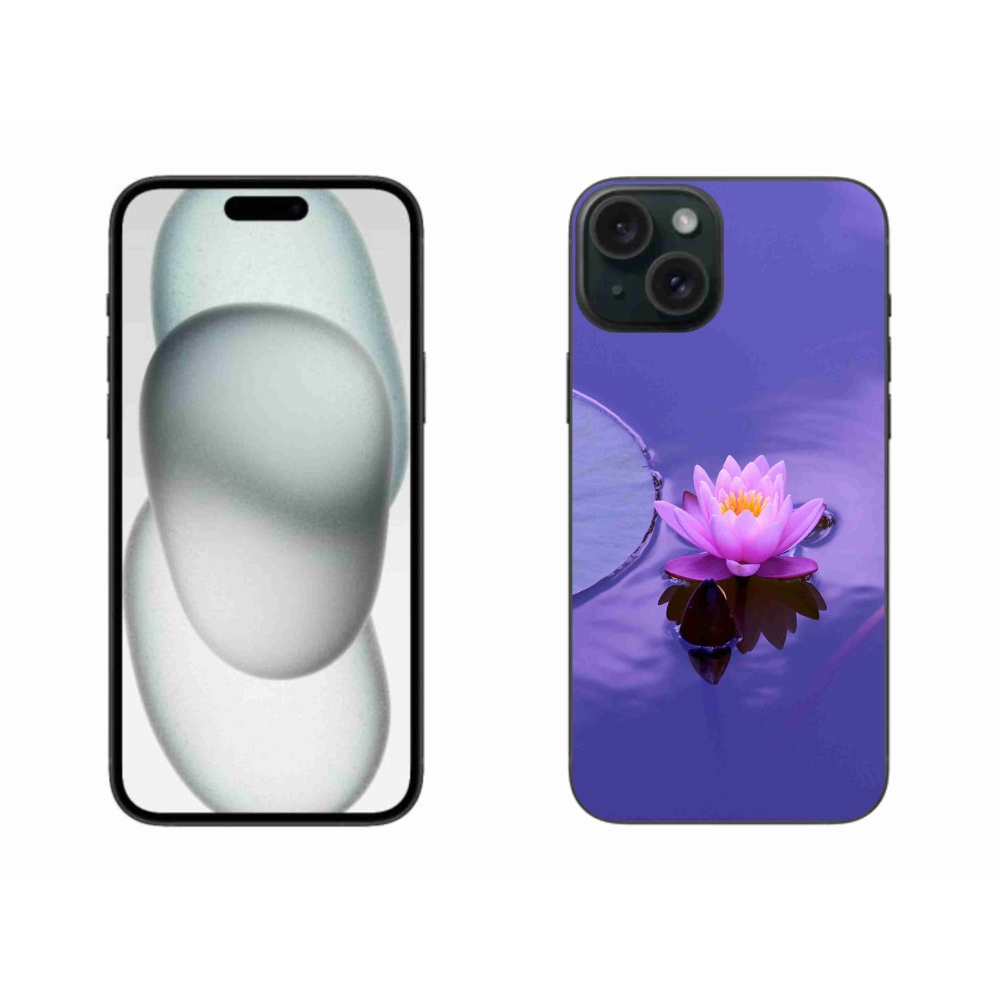 Gélový obal mmCase na iPhone 15 Plus - kvet na hladine