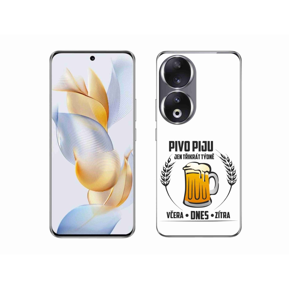 Gélový kryt mmCase na Honor 90 - pivný motív biele pozadie