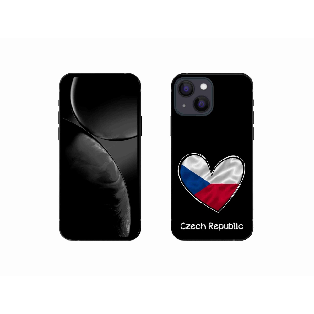 Gélový kryt mmCase na iPhone 13 mini 5.4 - vlajka srdca čierne pozadie