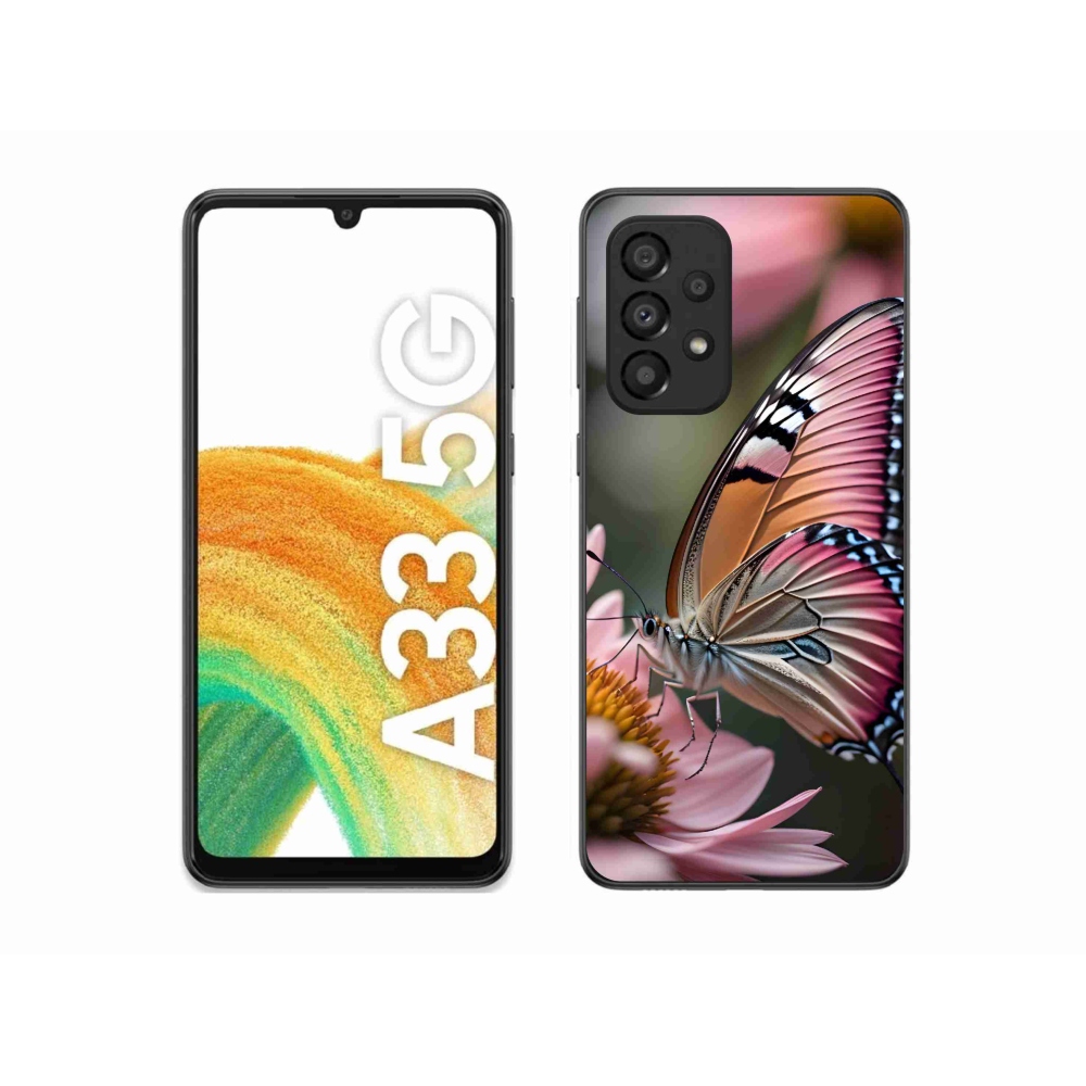Gélový kryt mmCase na Samsung Galaxy A33 5G - farebný motýľ