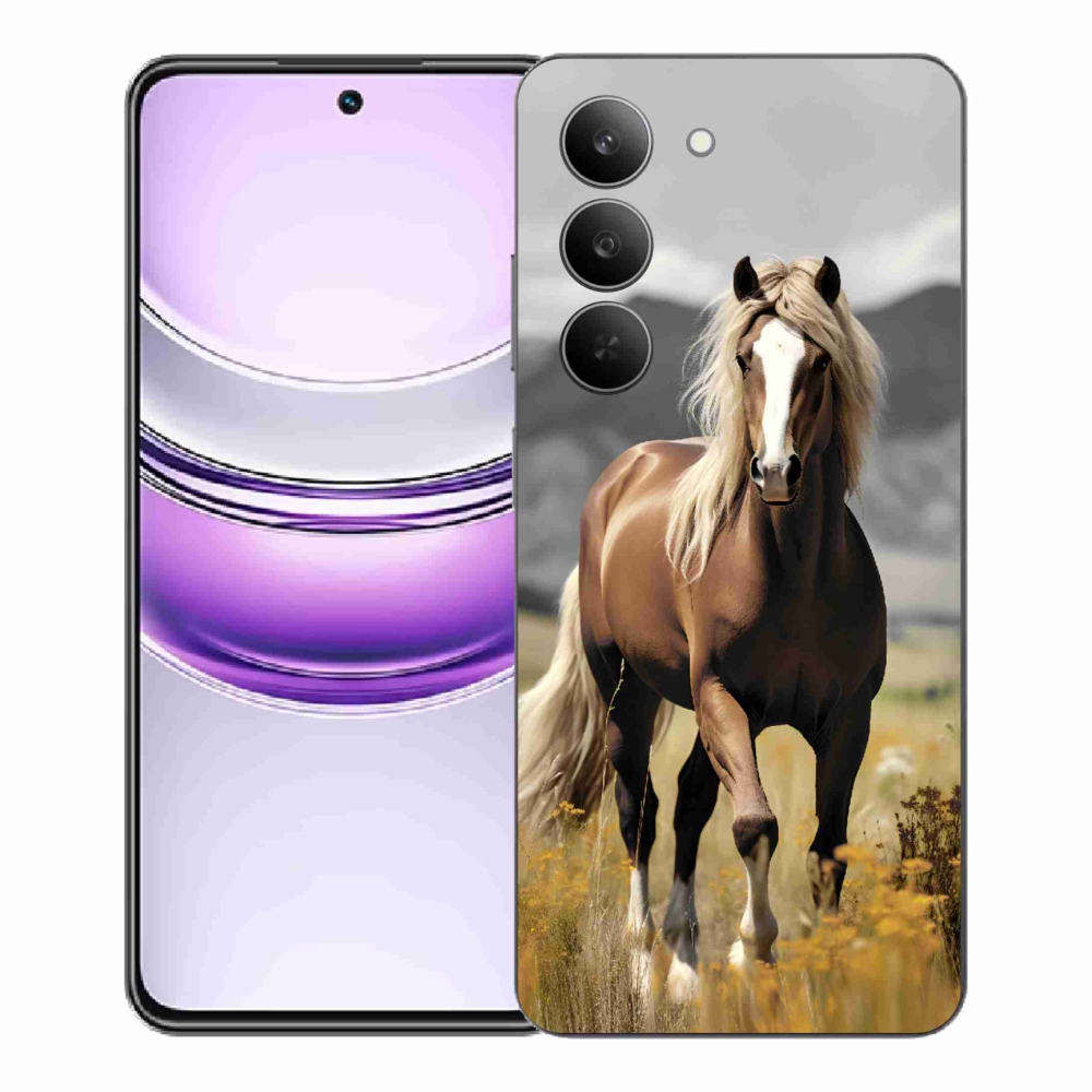 Gélový kryt mmCase na Realme 14x 5G - hnedý kôň 1