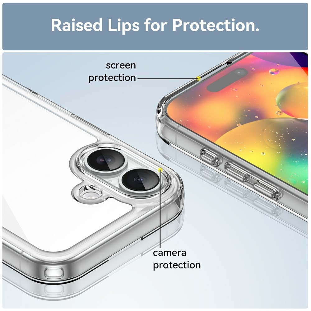 Gélový obal s pevným chrbtom na iPhone 17 - priehľadný