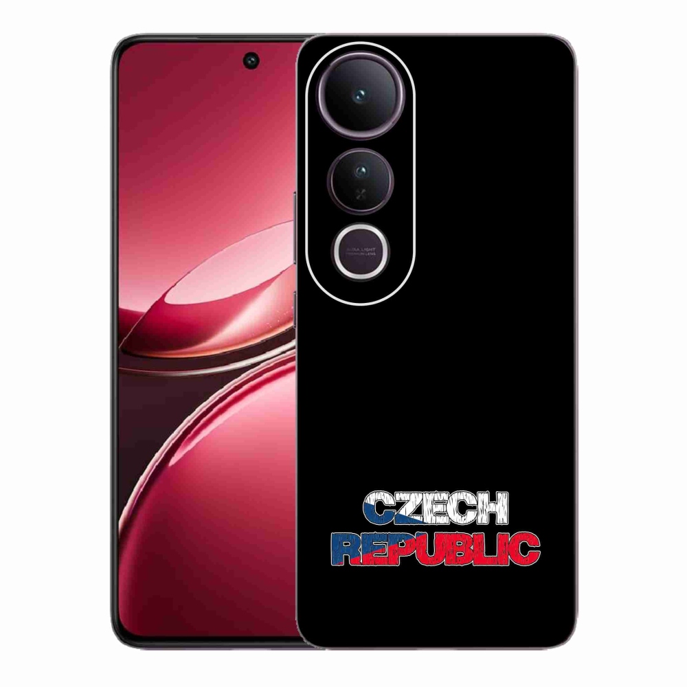 Gélový kryt mmCase na Vivo V50 Lite 4G/5G - Czech Republic čierne pozadie