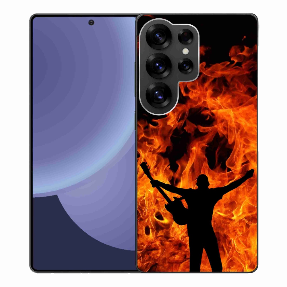 Gélový kryt mmCase na Samsung Galaxy S25 Ultra - muzikant a oheň