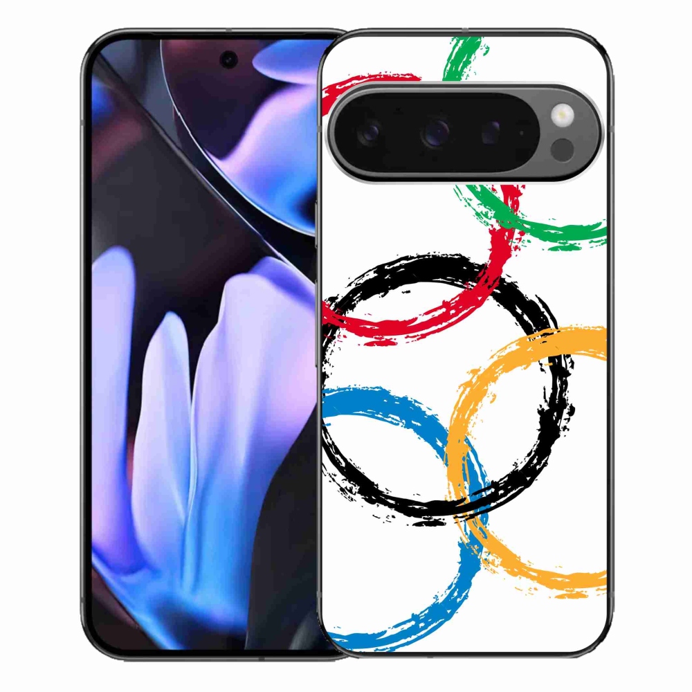 Gélový kryt mmCase na Google Pixel 9 Pro XL - olympijské kruhy biele pozadie