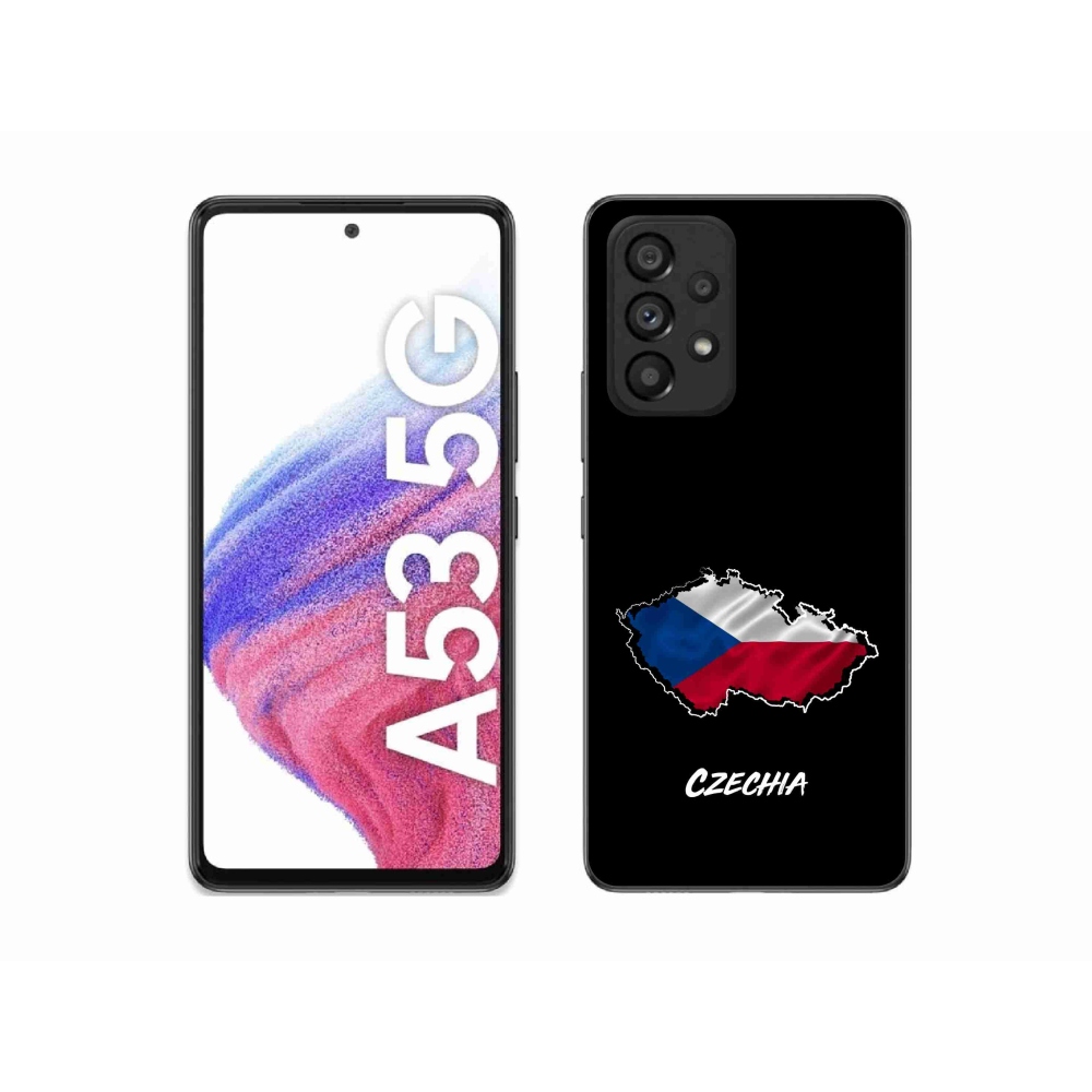 Gélový kryt mmCase na Samsung Galaxy A53 5G - Czechia čierne pozadie