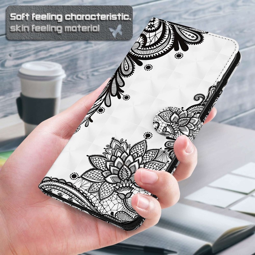 Print knižkové púzdro na Samsung Galaxy A55 5G - čipkový kvet