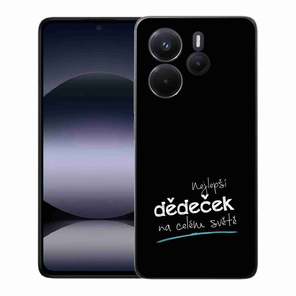 Gélový kryt mmCase na Xiaomi Redmi Note 14 - najlepší dedko 3 čierne pozadie