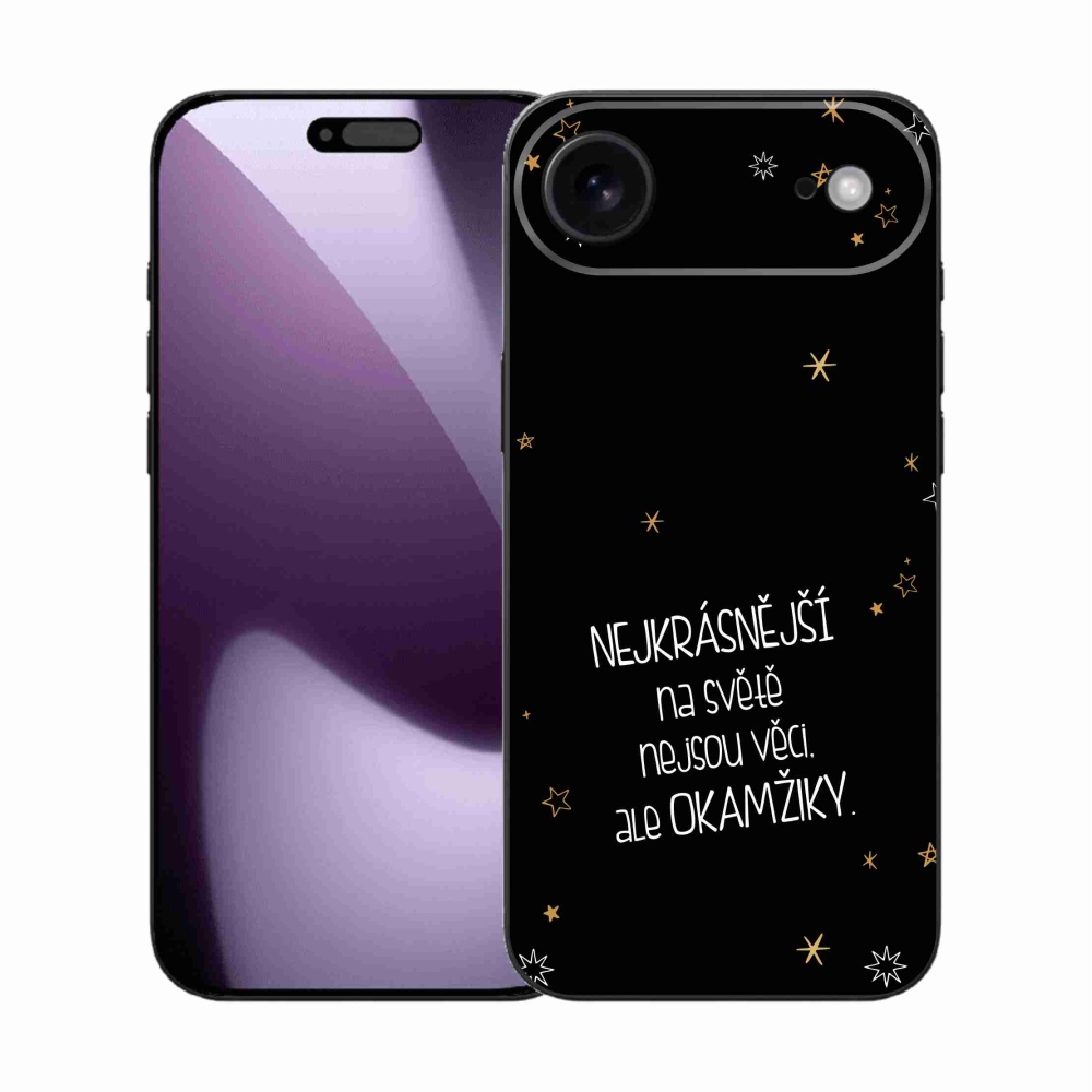 Gélový kryt mmCase na iPhone 17 Air - citát 4 čierne pozadie